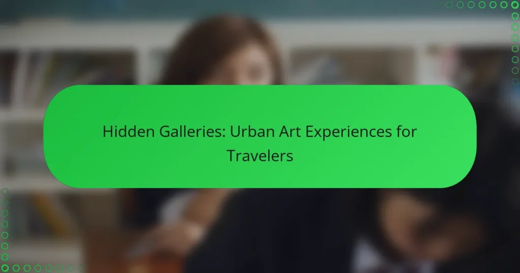 Hidden Galleries: Urban Art Experiences for Travelers