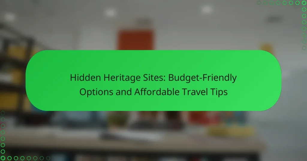 Hidden Heritage Sites: Budget-Friendly Options and Affordable Travel Tips