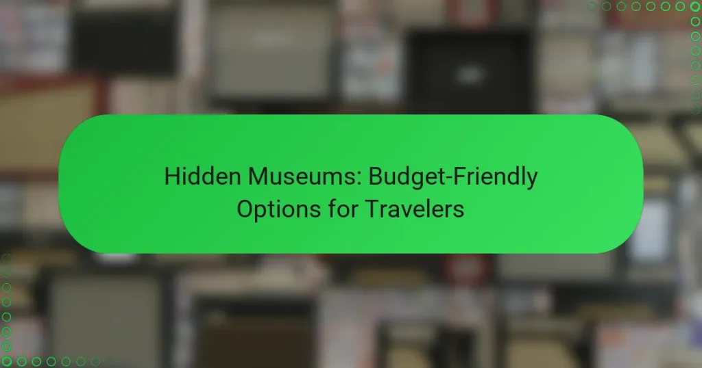 Hidden Museums: Budget-Friendly Options for Travelers